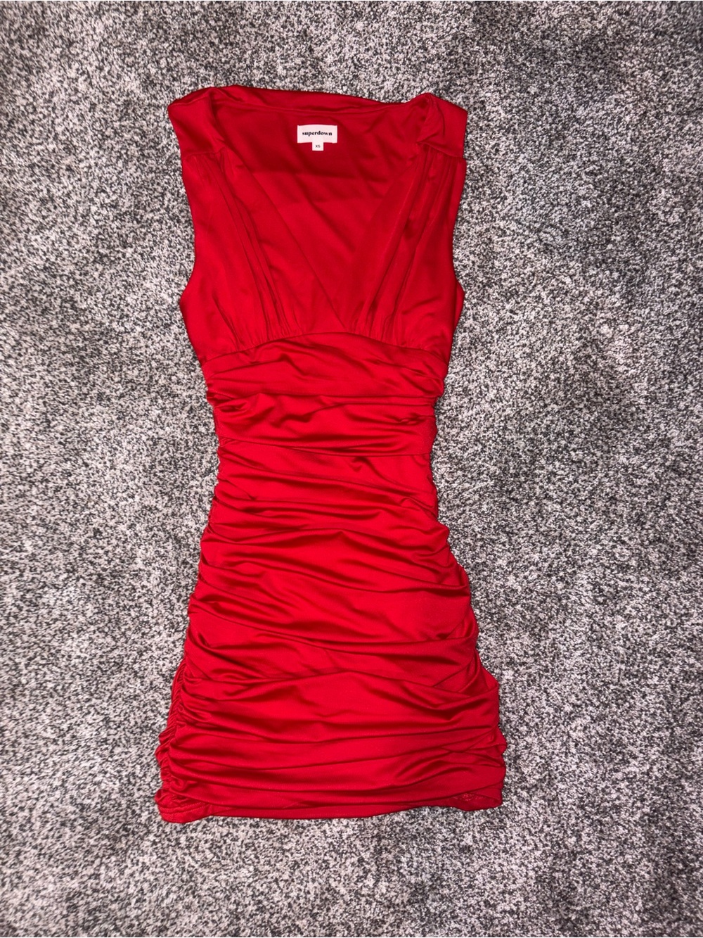 Superdown Red Ruched Mini Dress - Picture 2 of 3